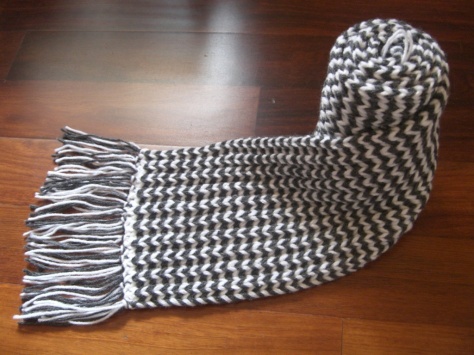 Cách đan khăn len chạy chéo